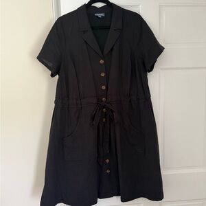 Modcloth Black Linen Dress